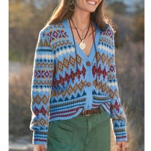 Sundance Blue and Brown Patterned Cardigan